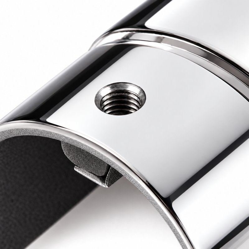 Reflective Silver Horizontal Corner Connector for Round Slotted Handrail