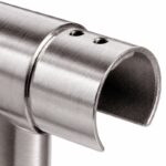 Matte Silver Vertical Elbow for Round Slotted Handrail
