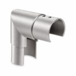 Matte Silver Vertical Elbow for Round Slotted Handrail