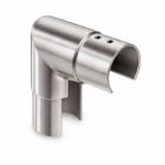 Matte Silver Vertical Elbow for Round Slotted Handrail