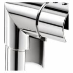 Reflective Silver Vertical Elbow for Round Slotted Handrail