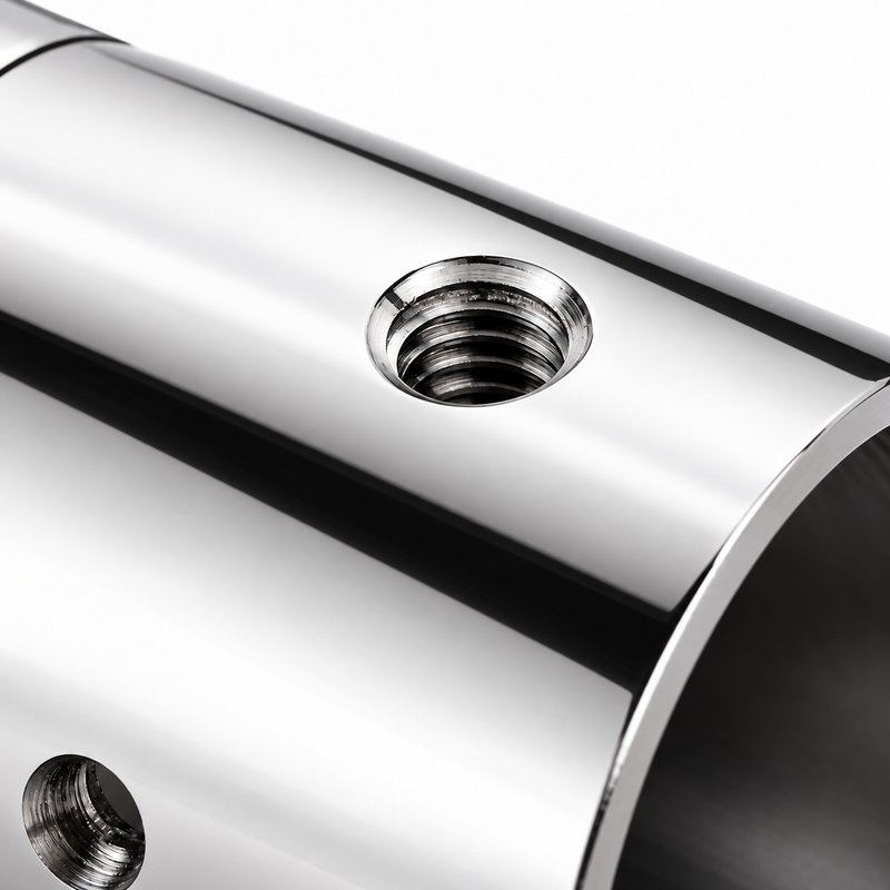 Reflective Silver Vertical Elbow for Round Slotted Handrail