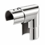 Reflective Silver Vertical Elbow for Round Slotted Handrail