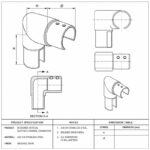 Reflective Silver Vertical Elbow for Round Slotted Handrail