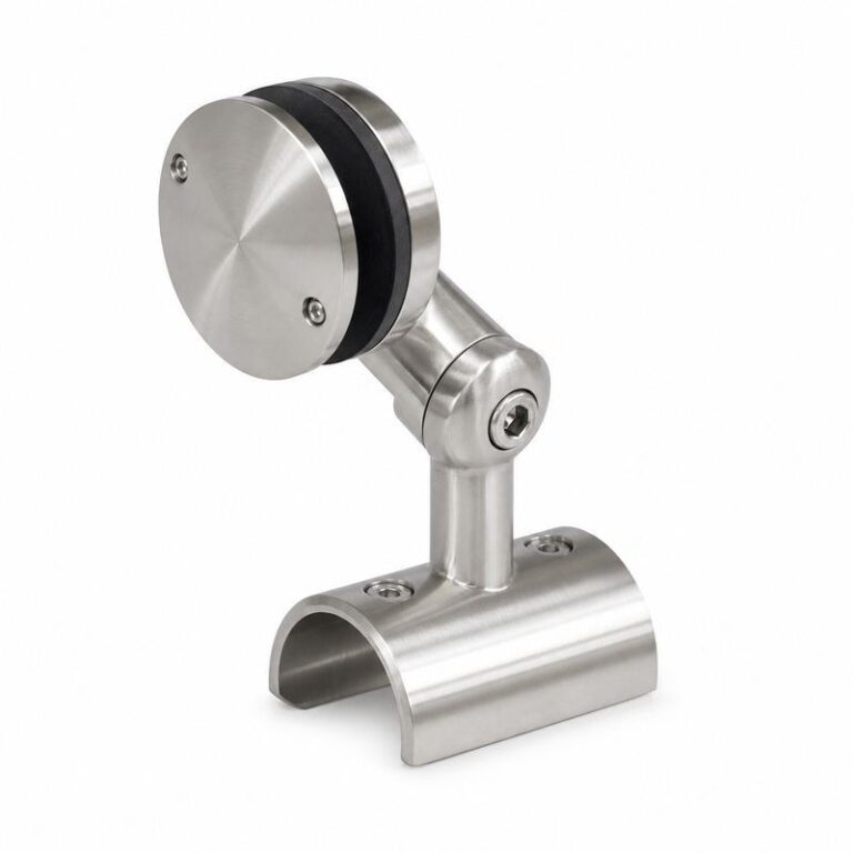 Pivoting Glass-mounted Handrail Saddle Bracket