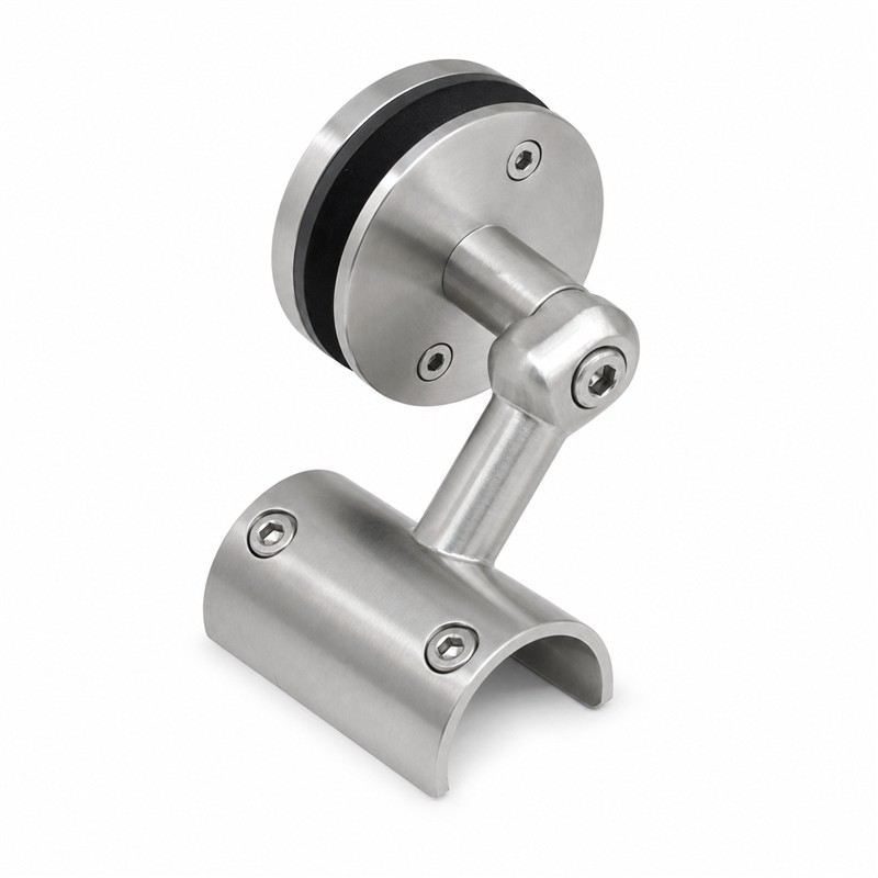 Pivoting Glass-mounted Handrail Saddle Bracket