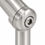 Matte Silver Pivoting Glass-mounted Handrail Saddle Bracket