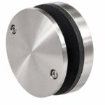 Matte Silver Pivoting Glass-mounted Handrail Saddle Bracket