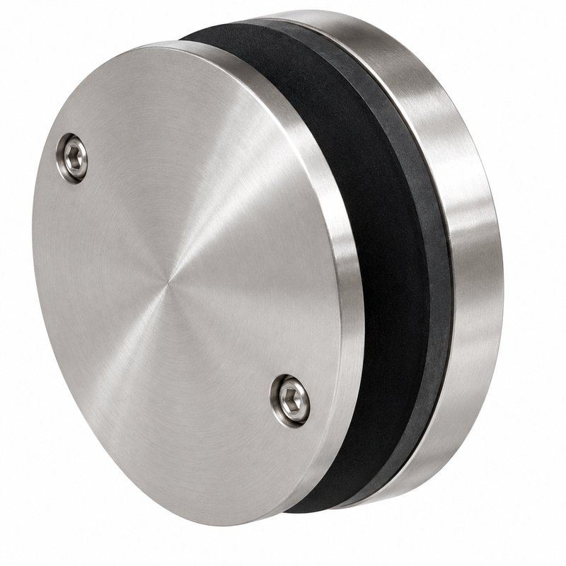 Matte Silver Pivoting Glass-mounted Handrail Saddle Bracket