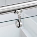Reflective Silver Pivoting Glass-mounted Handrail Saddle Bracket