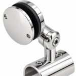 Reflective Silver Pivoting Glass-mounted Handrail Saddle Bracket