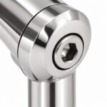 Reflective Silver Pivoting Glass-mounted Handrail Saddle Bracket