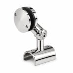 Reflective Silver Pivoting Glass-mounted Handrail Saddle Bracket