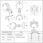 Pivoting Glass-mounted Handrail Saddle Bracket
