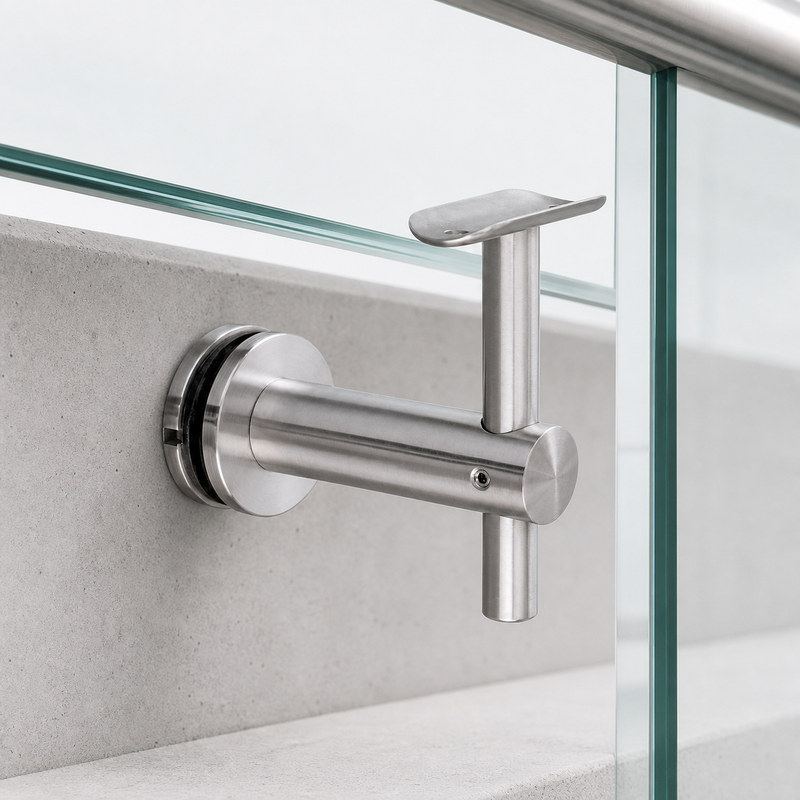 Straight-arm Glass-mounted Handrail Bracket