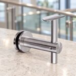 Matte Silver Straight-arm Glass-mounted Handrail Bracket