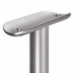 Matte Silver Straight-arm Glass-mounted Handrail Bracket