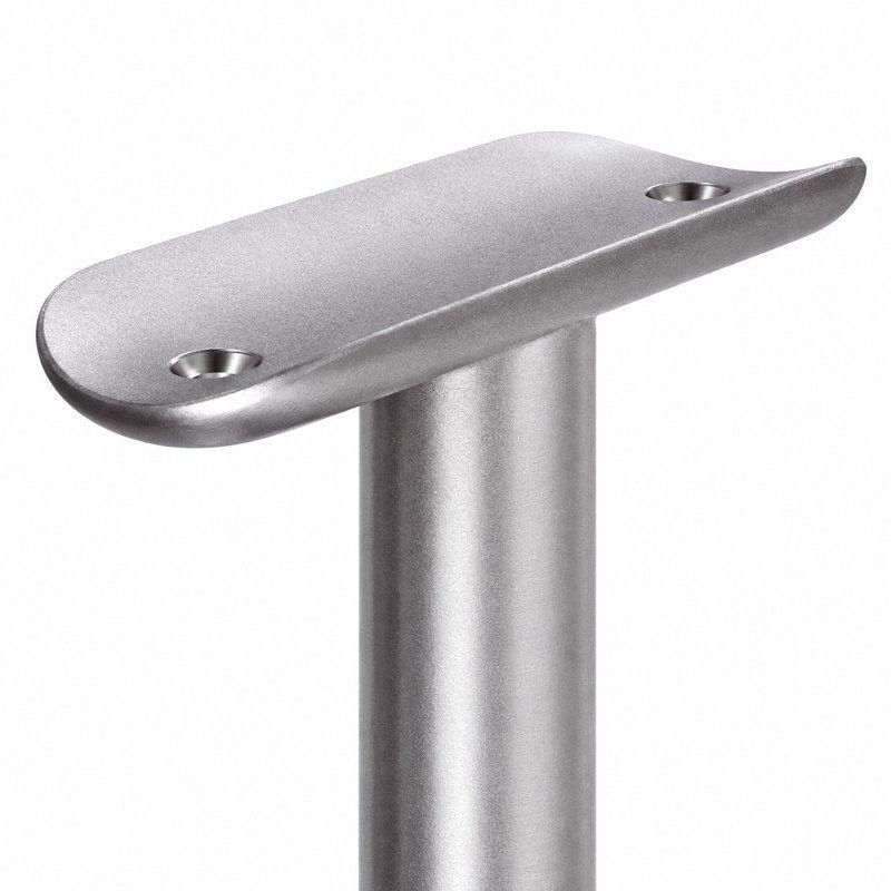 Matte Silver Straight-arm Glass-mounted Handrail Bracket