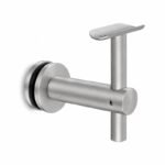 Matte Silver Straight-arm Glass-mounted Handrail Bracket
