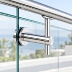 Reflective Silver Straight-arm Glass-mounted Handrail Bracket