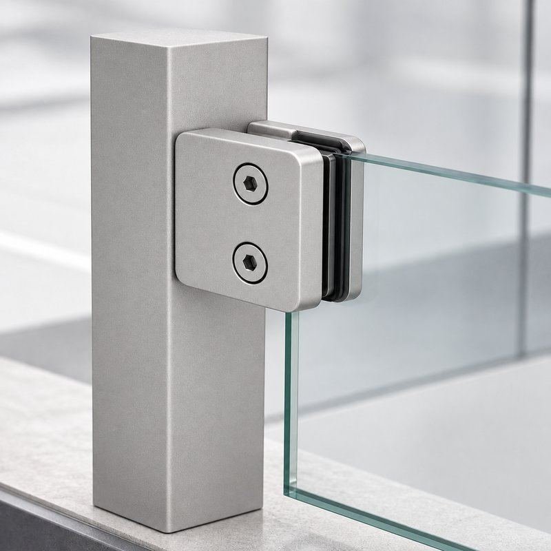 Matte Silver Top-screw Glass Railing Clamp