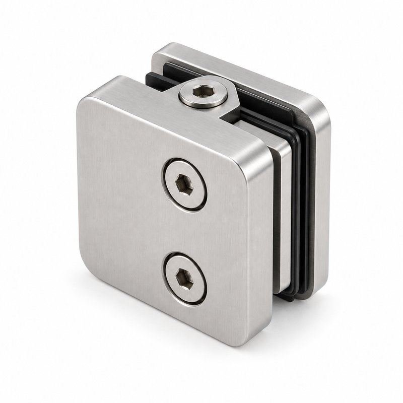 Matte Silver Top-screw Glass Railing Clamp