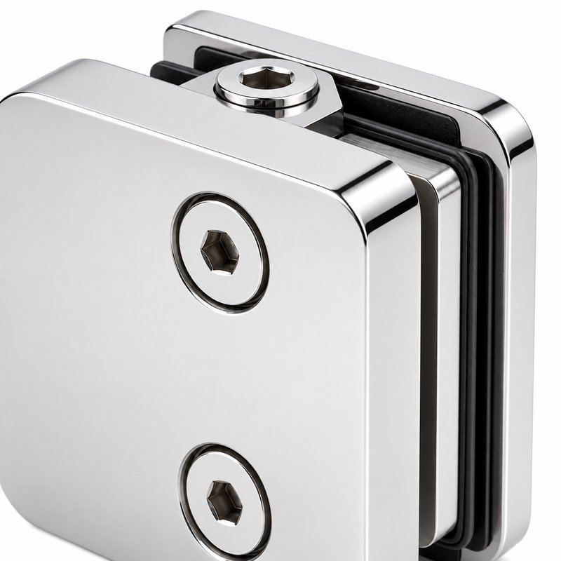 Reflective Silver Top-screw Glass Railing Clamp