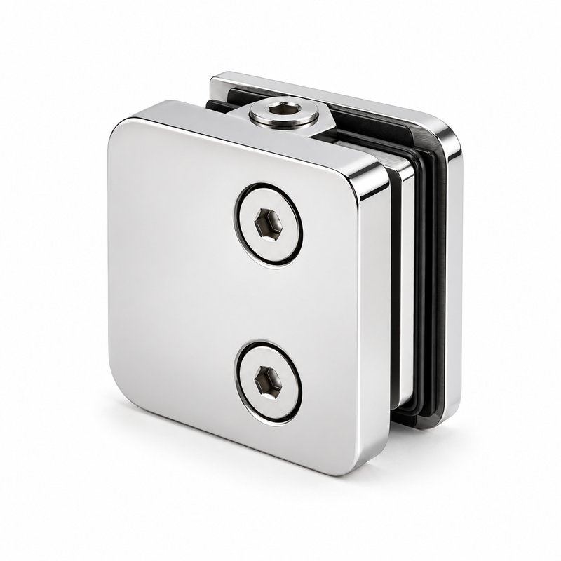 Reflective Silver Top-screw Glass Railing Clamp