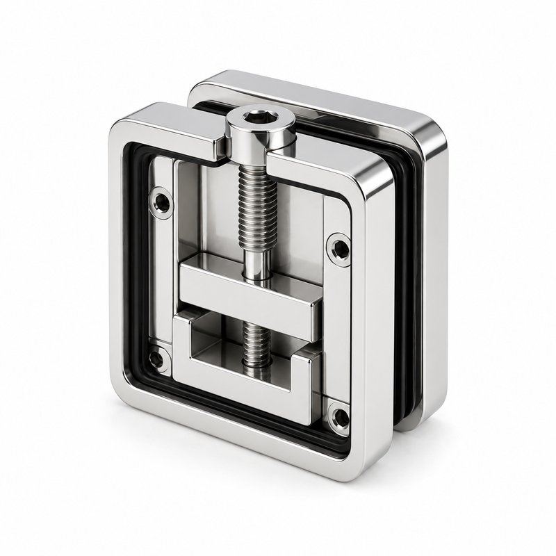 Reflective Silver Top-screw Glass Railing Clamp