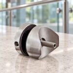 Matte Silver Faceted-cap Glass Standoff