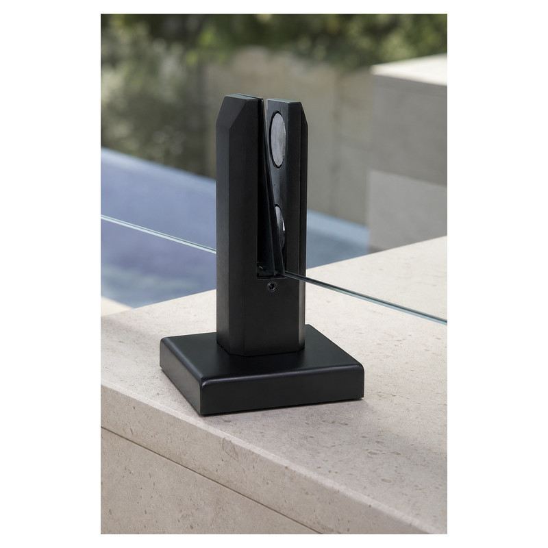 Black Pressure-pad Square-base Glass Spigot