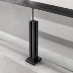 Black Slotted Mini Glass Railing Post