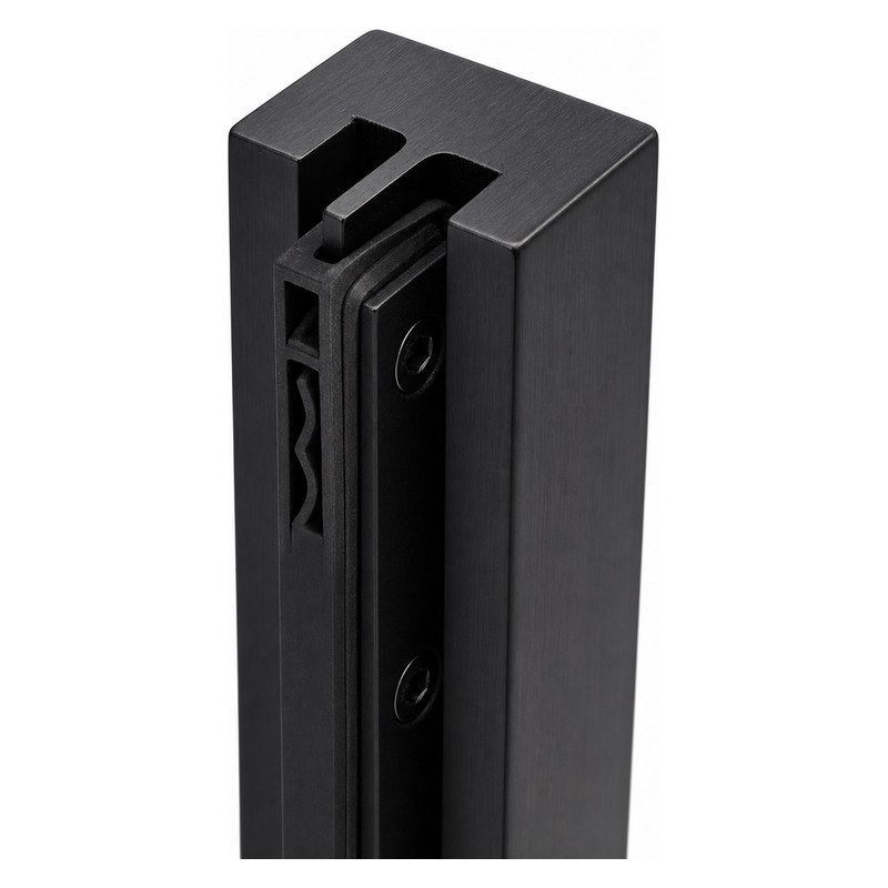Black Slotted Mini Glass Railing Post