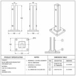 Black Slotted Mini Glass Railing Post