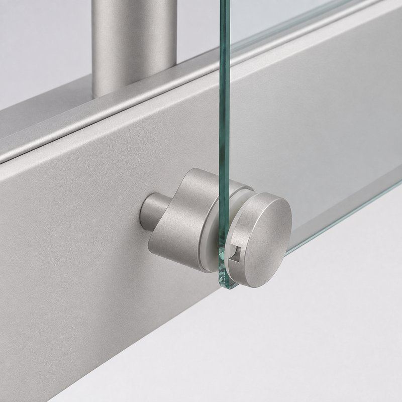 Matte Silver Stepped-cap Cylindrical Glass Standoff
