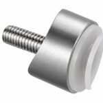 Matte Silver Stepped-cap Cylindrical Glass Standoff