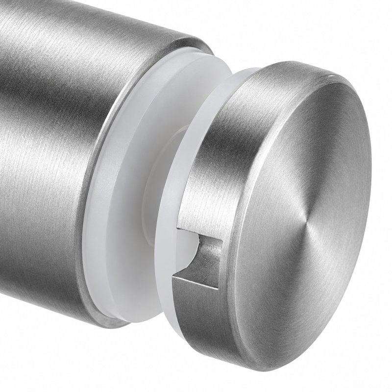Matte Silver Stepped-cap Cylindrical Glass Standoff
