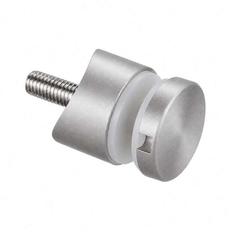 Matte Silver Stepped-cap Cylindrical Glass Standoff