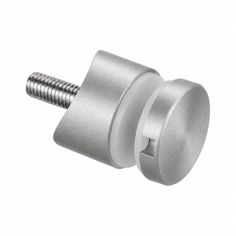 Matte Silver Stepped-cap Cylindrical Glass Standoff