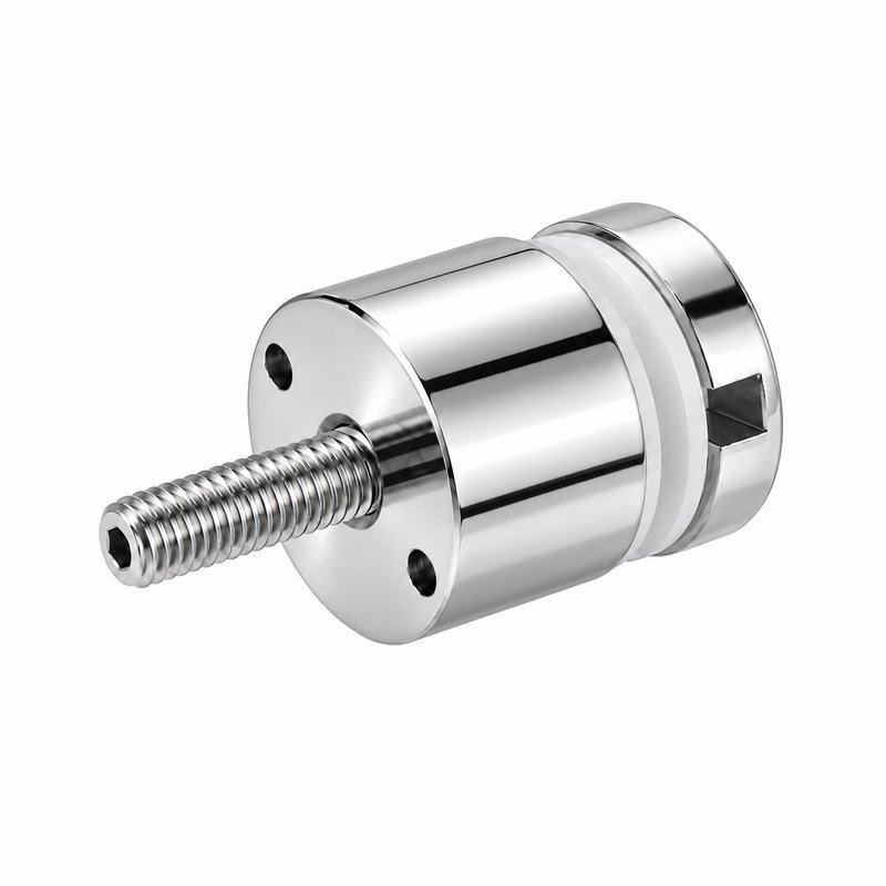 Reflective Silver Stepped-cap Cylindrical Glass Standoff