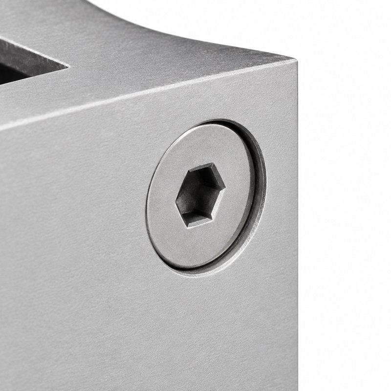 Matte Silver Curved-seat D-shaped Glass Clamp