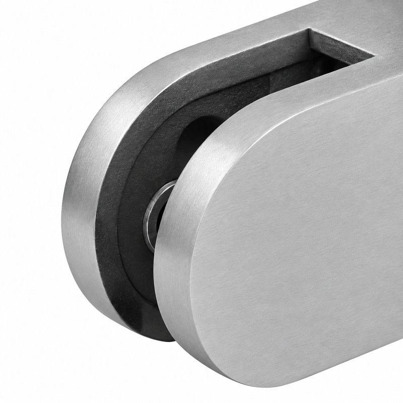 Matte Silver Curved-seat D-shaped Glass Clamp