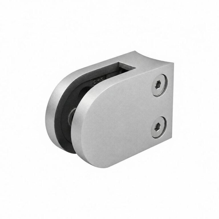 Matte Silver Curved-seat D-shaped Glass Clamp