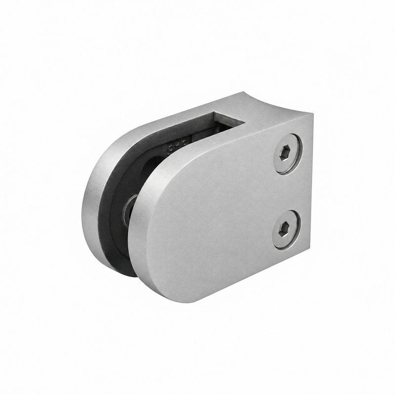 Matte Silver Curved-seat D-shaped Glass Clamp