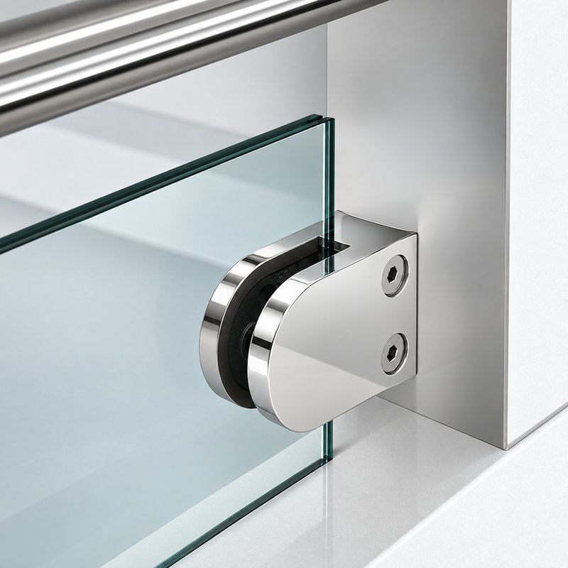 Reflective Silver Curved-seat D-shaped Glass Clamp