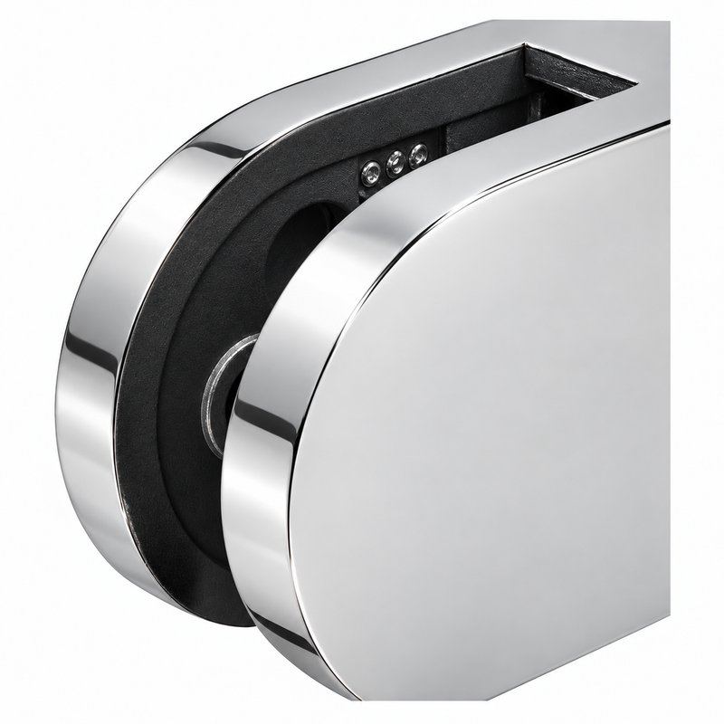 Reflective Silver Curved-seat D-shaped Glass Clamp