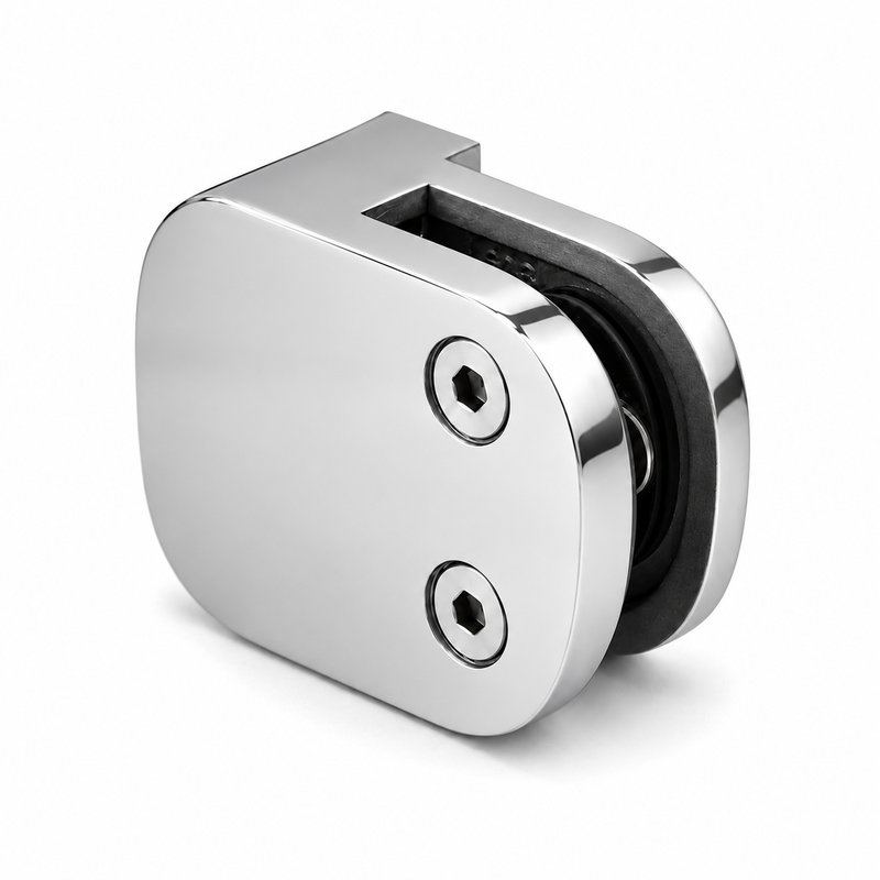 Reflective Silver Curved-seat D-shaped Glass Clamp