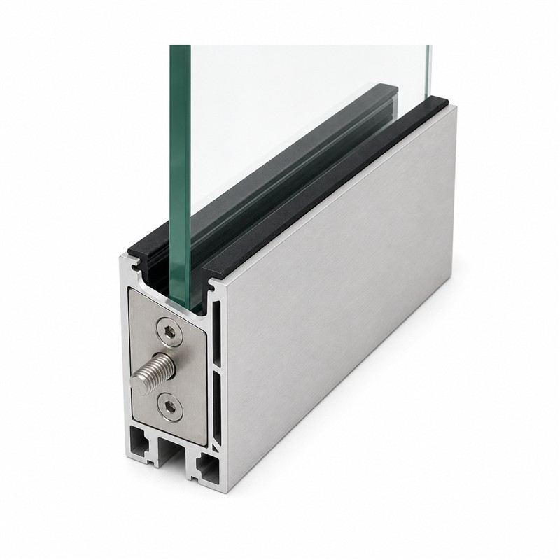 Glass Railing Base Shoe with Lighting Recess