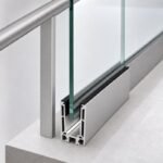 Matte Silver Glass Railing Base Shoe with Lighting Recess