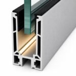 Matte Silver Glass Railing Base Shoe with Lighting Recess